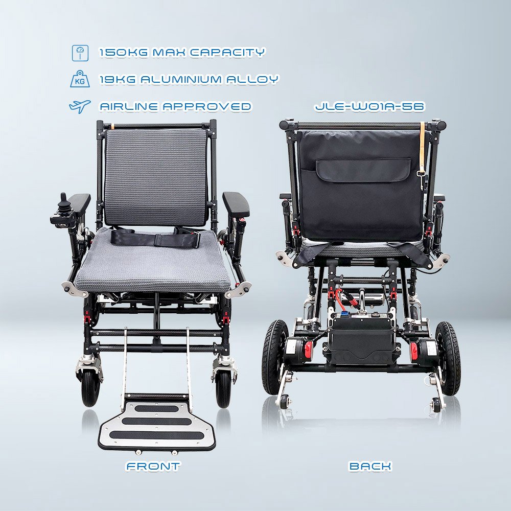 VECIN Electric Heavy Duty Wheelchair (JLE-W01A-51/56/61) |Carbon Fiber Frame, 20KG Ultra Lightweight