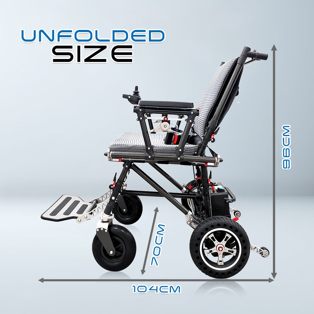 VECIN Electric Heavy Duty Wheelchair (JLE-W01A-51/56/61) |Carbon Fiber Frame, 20KG Ultra Lightweight