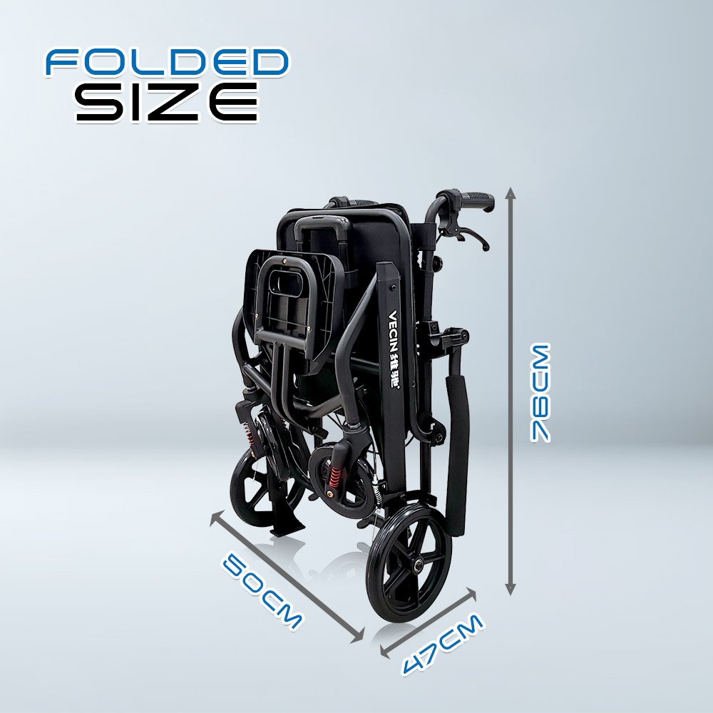 VC-976-42S_Travel Wheelchair Folded Size