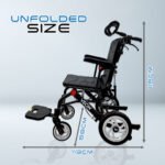 vecin vc 976 42a travel wheelchair – lightweight (11.5kg) with luggage handle portable | durable | easy travel