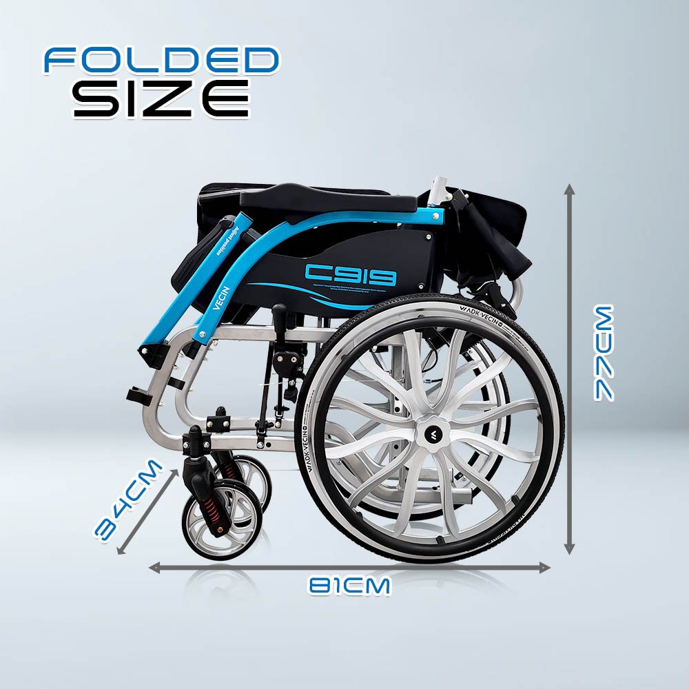 C919-20_Streamline Lightweight Wheelchair Folded Size
