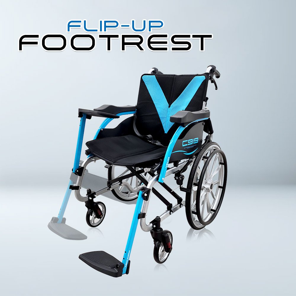 C919-20 Lightweight Wheelchair Flip up Footrest