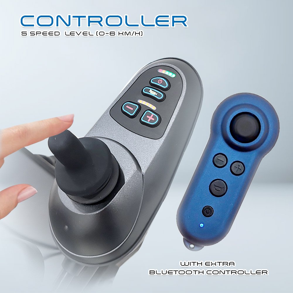 𝙎𝙤𝙬𝙚𝙡𝙡 Electric Wheelchair Adjustable Speed Control Foldable Comfort Armrest Anti Shock Traveling Wheelchair (SC-A500)