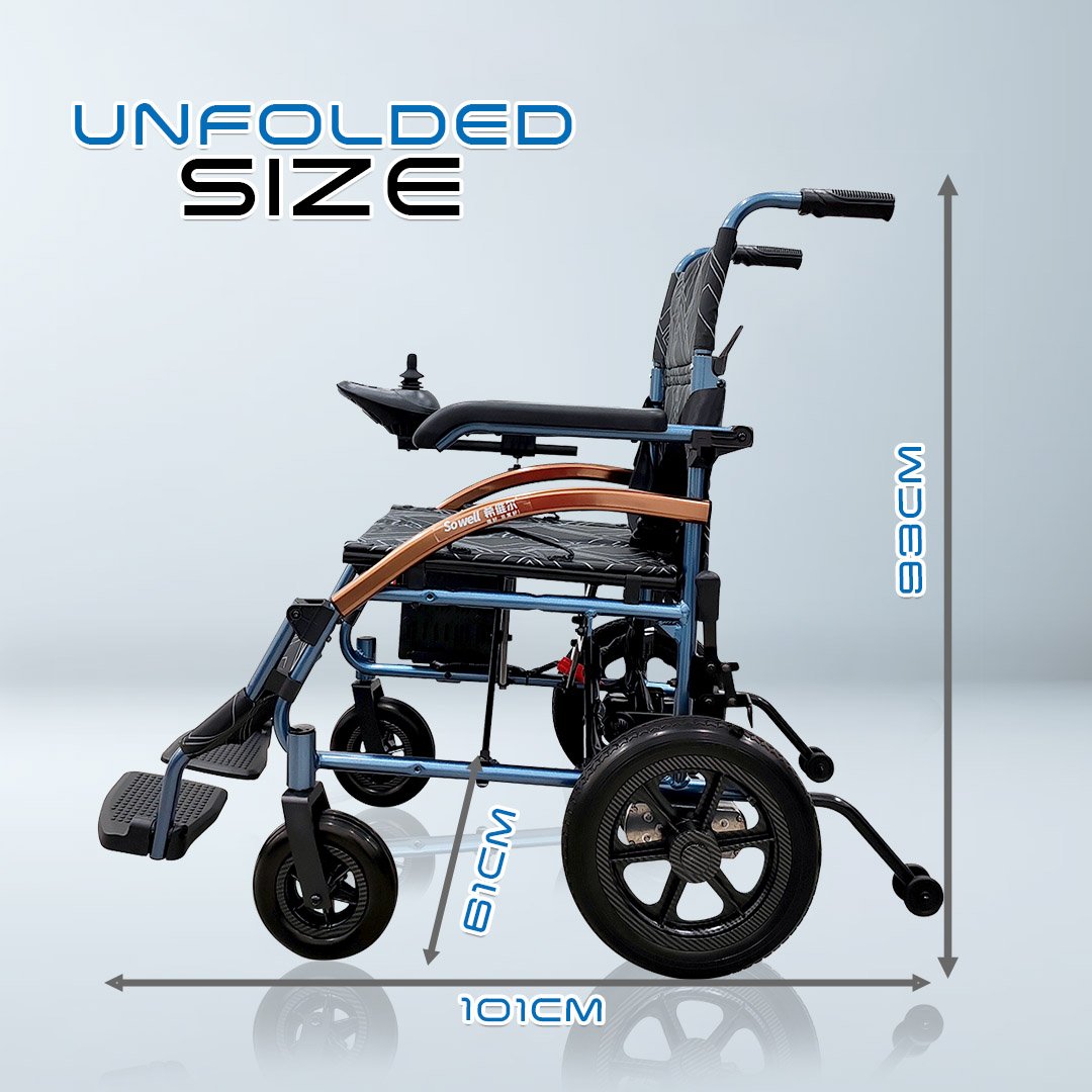 SC-C500 (Bluetooth) Electric Wheelchair Unfolded Size
