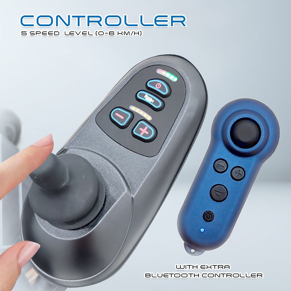 𝙎𝙤𝙬𝙚𝙡𝙡 Electric Wheelchair Speed Control Joystick Anti Fall Castor Breathable Seat Flip-up Armrest Wheelchair (SC-C500)