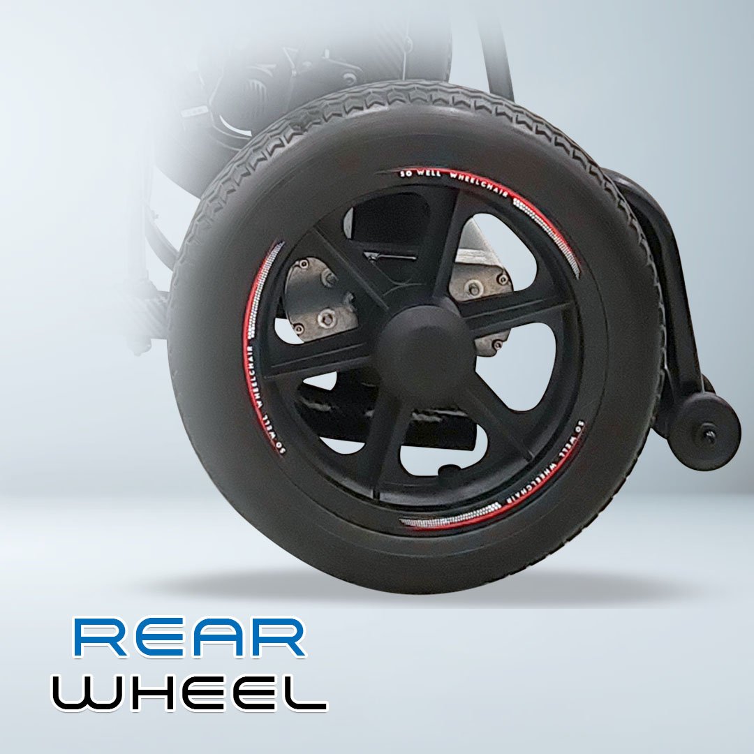 𝙎𝙤𝙬𝙚𝙡𝙡 Electric Wheelchair Recline Backrest Adjustable Headrest Brake Handle Anti Fall Caster Wheelchair (SC-D500 (S))