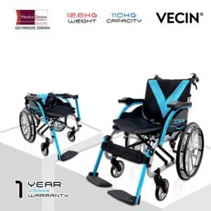 VECIN VC-C919-20 Streamline Lightweight Wheelchair | ErgoFlex Seat, Shock-Absorbing Wheels, Ultra Lightweight