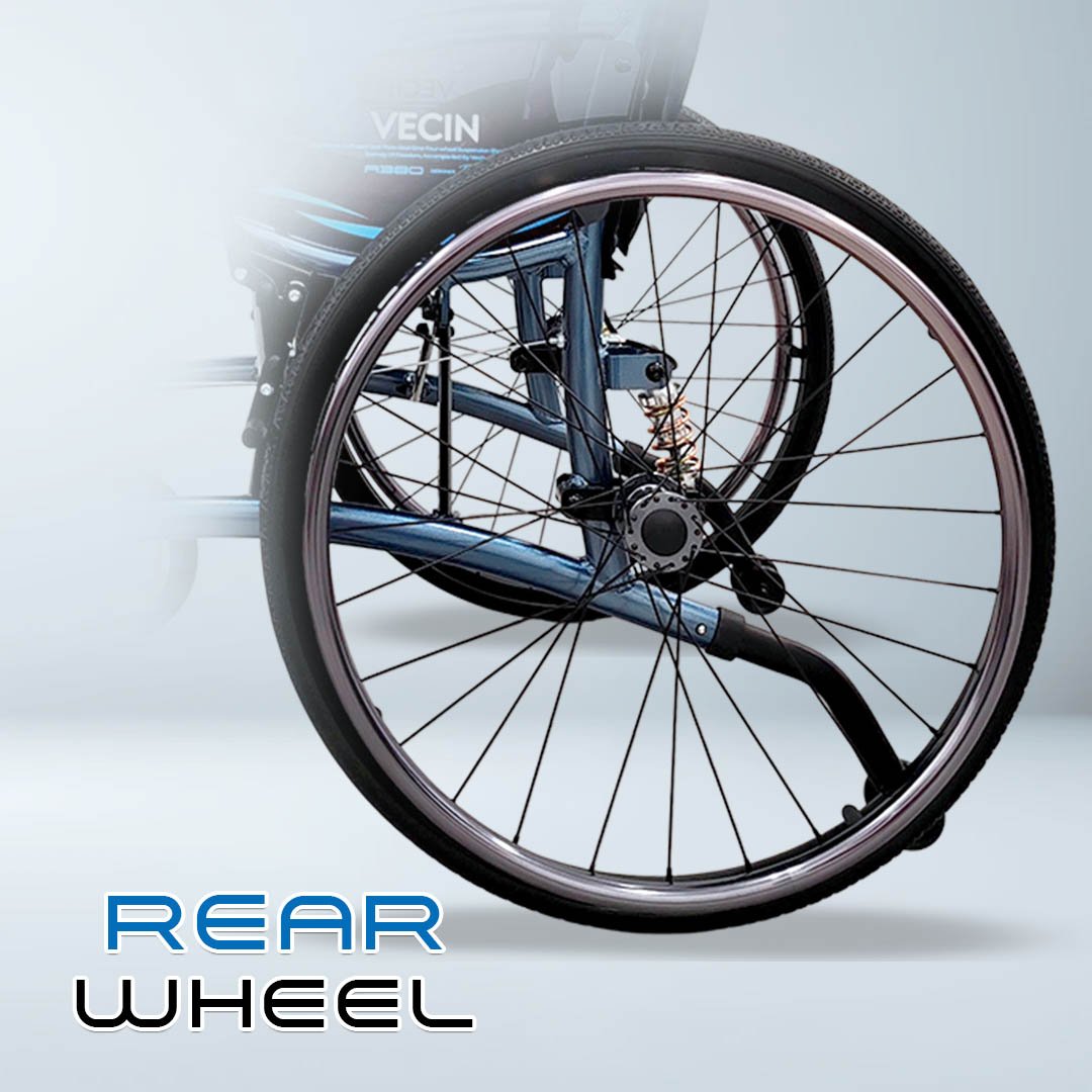 VECIN HC1015-AB Lightweight Wheelchair with Suspension | Anti-Shock ErgoFlex Seat | 14kg | Foldable & Adjustable