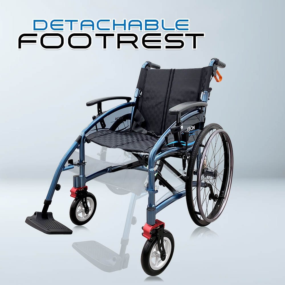 VECIN HC1015-AB Lightweight Wheelchair with Suspension | Anti-Shock ErgoFlex Seat | 14kg | Foldable & Adjustable