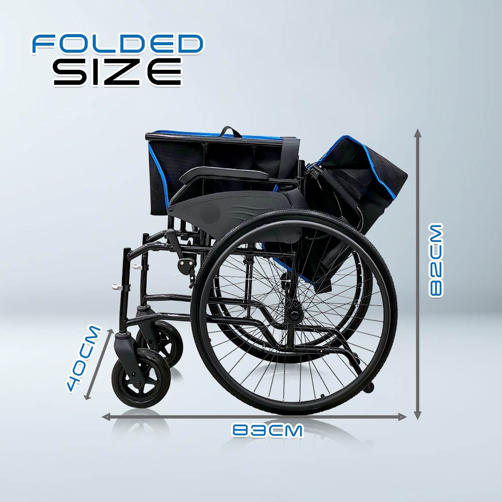VECIN Heavy Duty Super Lightweight Wheelchair (HC887-60) Detachable 24" Wheels, Aluminum Frame, 12kg