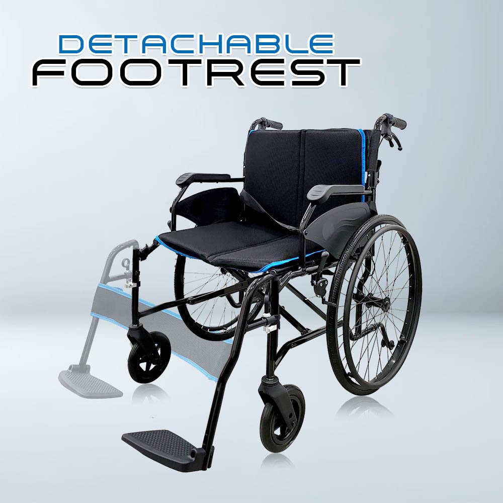 VECIN Heavy Duty Super Lightweight Wheelchair (HC887-60) Detachable 24" Wheels, Aluminum Frame, 12kg