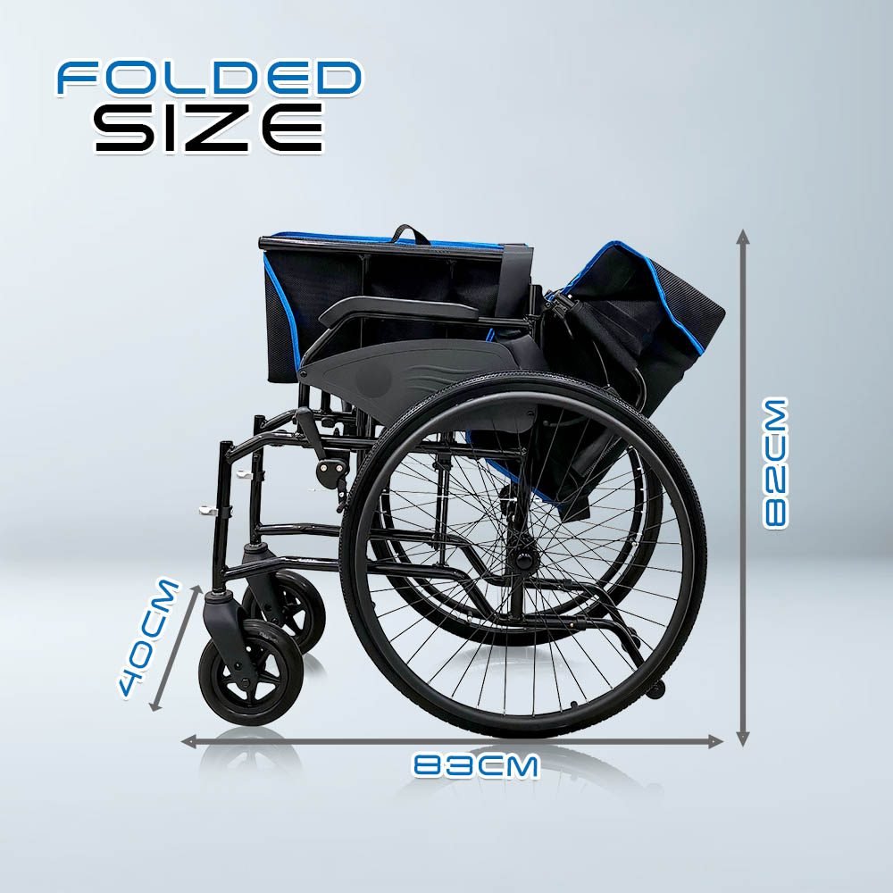 VECIN Heavy Duty Super Lightweight Wheelchair (HC887-60) Detachable 24" Wheels, Aluminum Frame, 12kg