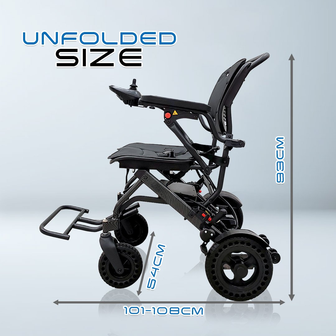 𝙎𝙤𝙬𝙚𝙡𝙡 Electric Ergonomic Wheelchair Speed Control Flip up Armrest Anti Shock Travel Wheelchair (HE701-3)