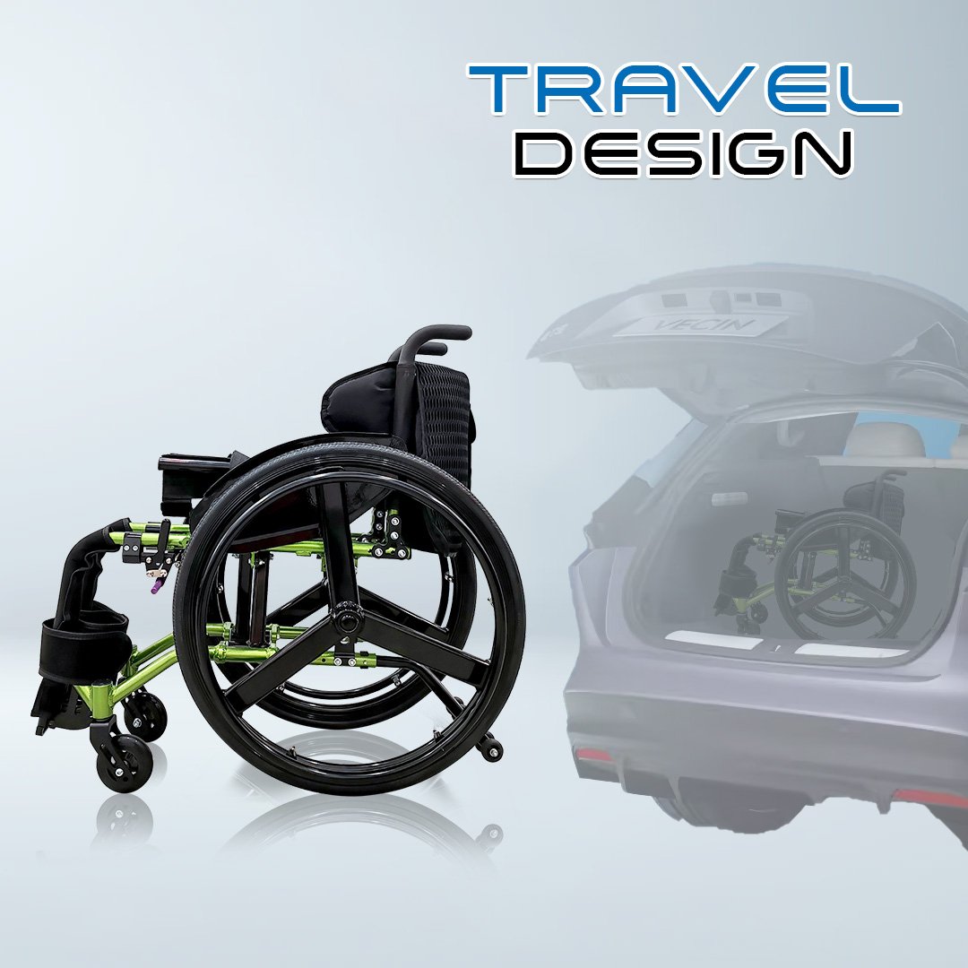 VECIN Active Wheelchair 14" (SC726LQF4-36) - Sport Wheelchair Detachable Wheel Aluminum MDA Approve