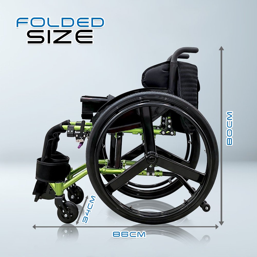 VECIN Active Wheelchair 14" (SC726LQF4-36) - Sport Wheelchair Detachable Wheel Aluminum MDA Approve