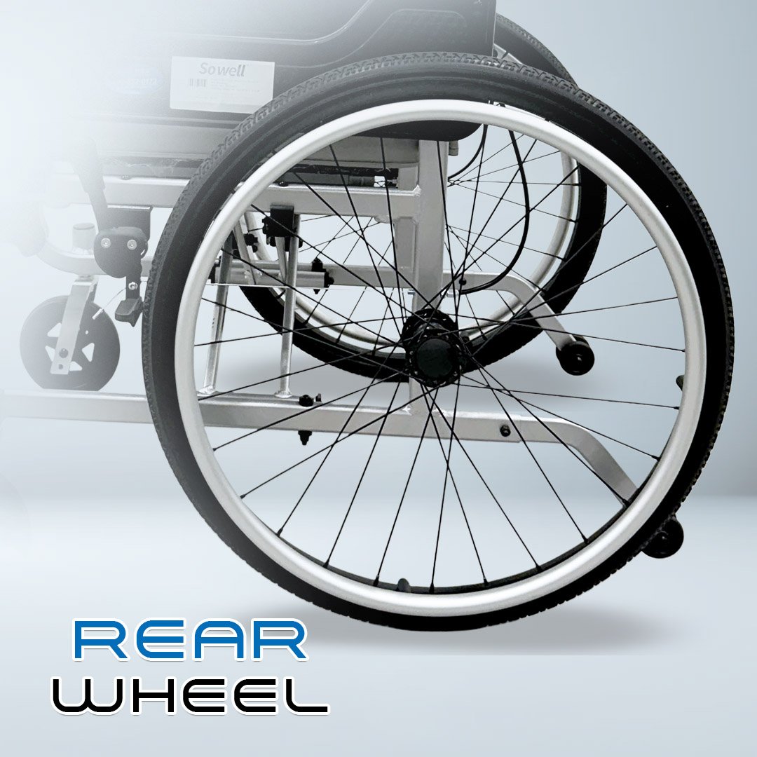 𝙎𝙤𝙬𝙚𝙡𝙡 Heavy Duty Foldable Wheelchair Detachable Seat Brake Handle Anti Slip Transformable Commode Wheelchair (SC-AW01)
