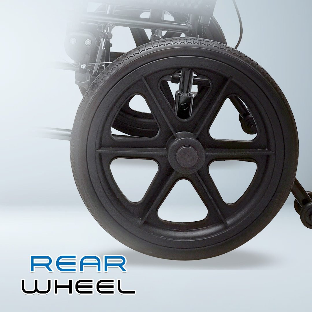 𝙎𝙤𝙬𝙚𝙡𝙡 Lightweight DAF Transport Wheelchair Flip-up Armrest Detachable Footrest Safety Belt Wheelchair SC-AW08(S300)