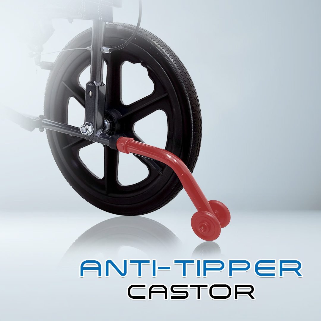 𝙎𝙤𝙬𝙚𝙡𝙡 Lightweight DAF Transport Wheelchair Flip-up Armrest Detachable Footrest Safety Belt Wheelchair SC-AW08(S300)