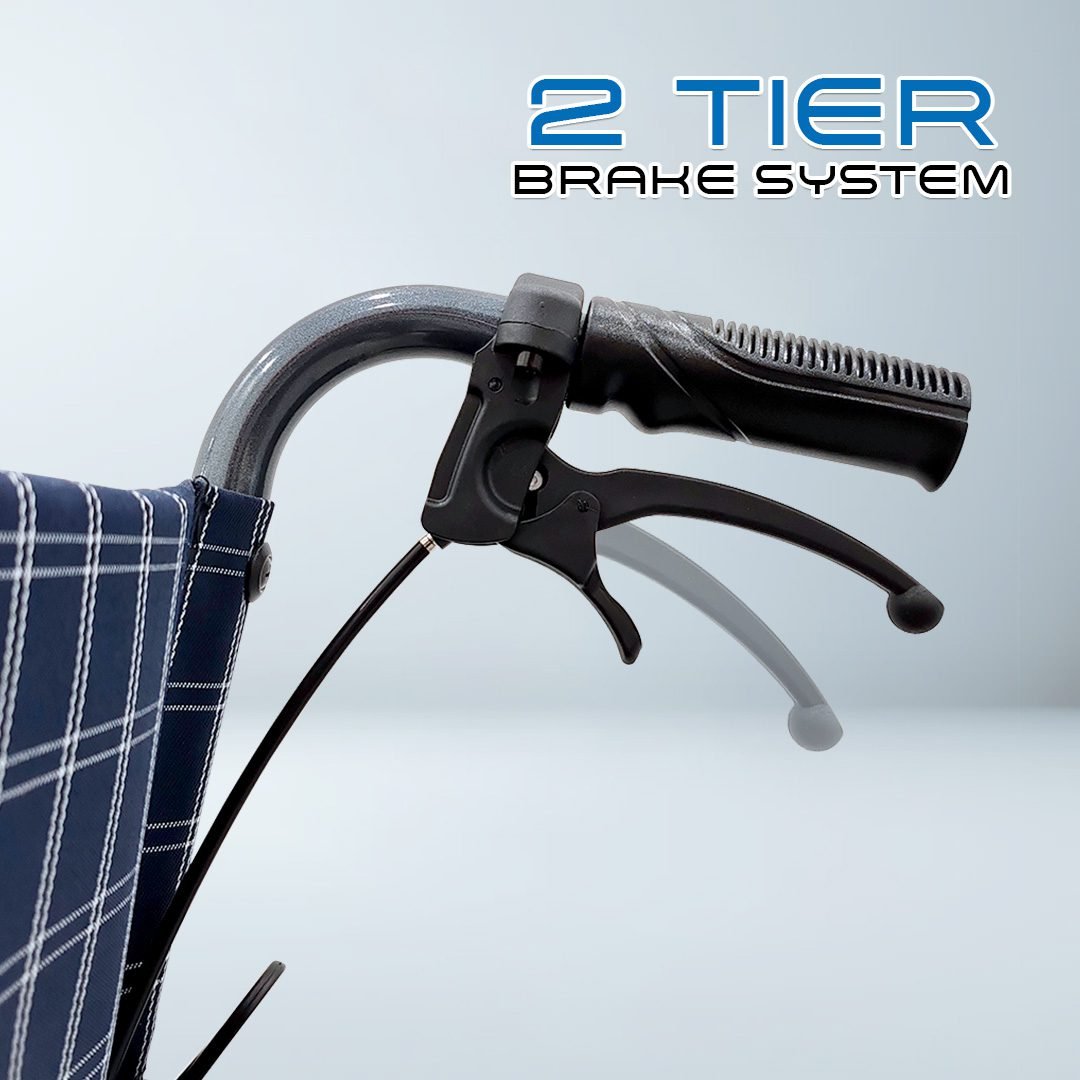 𝙎𝙤𝙬𝙚𝙡𝙡 Lightweight Wheelchair Foldable Backrest Flip-up Footrest Anti Slip Armrest Brake Handle Wheelchair (SC-C100)