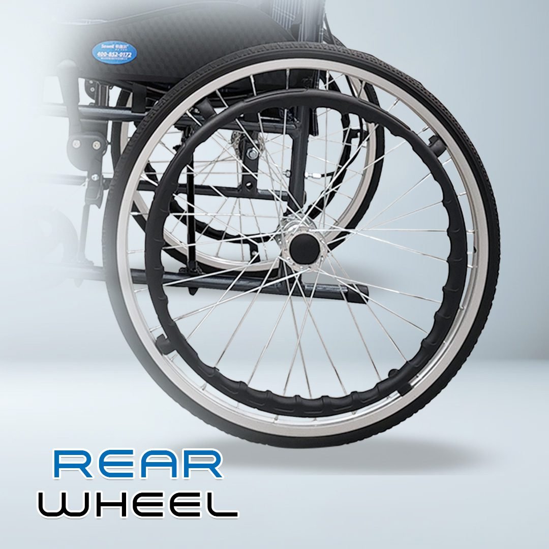 𝙎𝙤𝙬𝙚𝙡𝙡 Lightweight Wheelchair Foldable Backrest Flip-up Footrest Anti Slip Armrest Brake Handle Wheelchair (SC-C100)