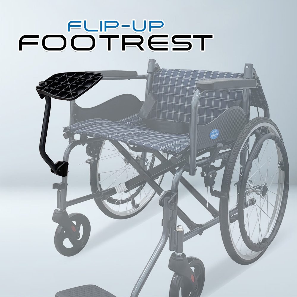 𝙎𝙤𝙬𝙚𝙡𝙡 Lightweight Wheelchair Foldable Backrest Flip-up Footrest Anti Slip Armrest Brake Handle Wheelchair (SC-C100)