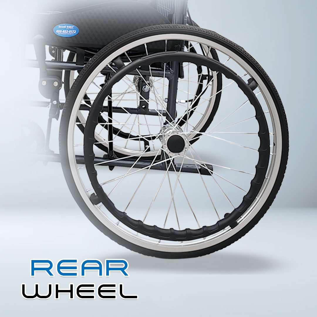 𝙎𝙤𝙬𝙚𝙡𝙡 Lightweight Wheelchair Foldable Backrest Flip-up Footrest Anti Slip Armrest Brake Handle Wheelchair (SC-C100)