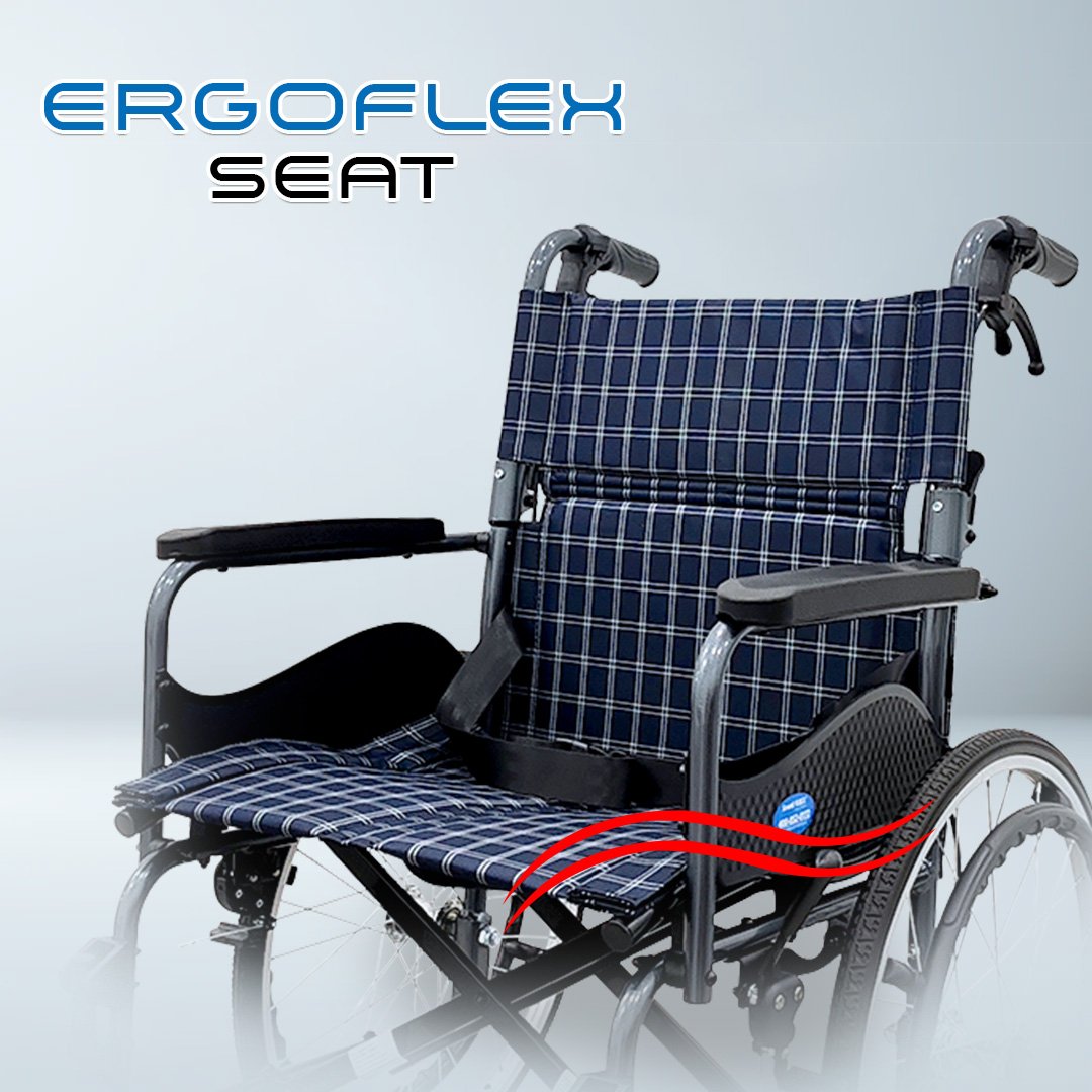 𝙎𝙤𝙬𝙚𝙡𝙡 Lightweight Wheelchair Foldable Backrest Flip-up Footrest Anti Slip Armrest Brake Handle Wheelchair (SC-C100)