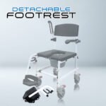 𝙎𝙤𝙬𝙚𝙡𝙡 2 in 1 commode wheelchair detachable footrest storage backrest flip up armrest 24" rear wheelchair (sc cw10 (a))