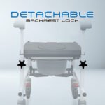 𝙎𝙤𝙬𝙚𝙡𝙡 2 in 1 commode wheelchair detachable footrest storage backrest flip up armrest 24" rear wheelchair (sc cw10 (a))