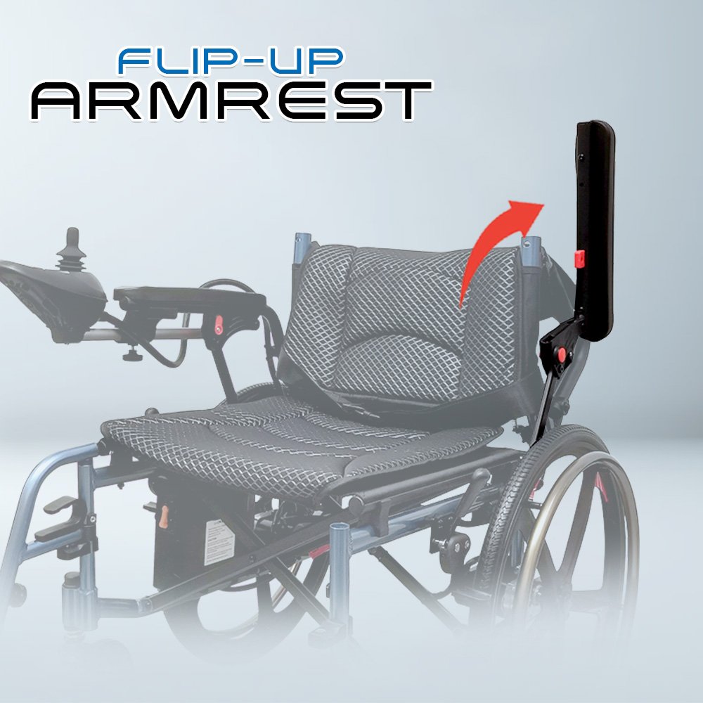 𝙎𝙤𝙬𝙚𝙡𝙡 Electric Reclining 20" Rear Wheelchair Detachable Headrest Flip up Armrest Anti Fall Wheelchair SC-D500 (L)