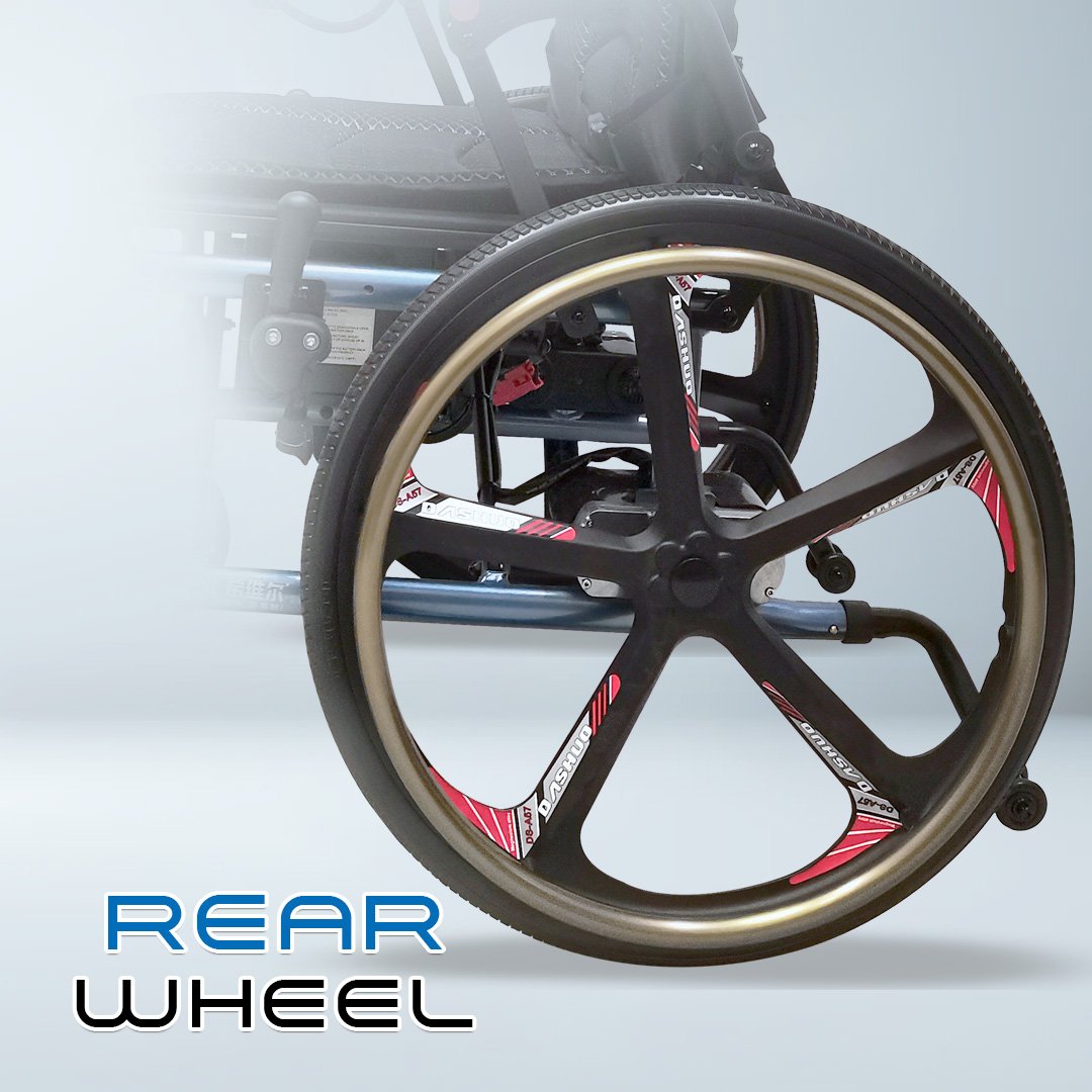 𝙎𝙤𝙬𝙚𝙡𝙡 Electric Reclining 20" Rear Wheelchair Detachable Headrest Flip up Armrest Anti Fall Wheelchair SC-D500 (L)