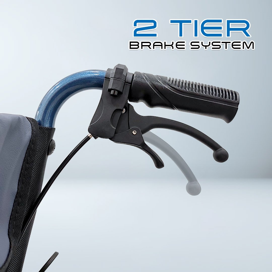 𝙎𝙤𝙬𝙚𝙡𝙡 Lightweight Wheelchair Aluminium Framework Foldable Backrest Flip up Footrest Brake Handle Wheelchair (SC-E200)