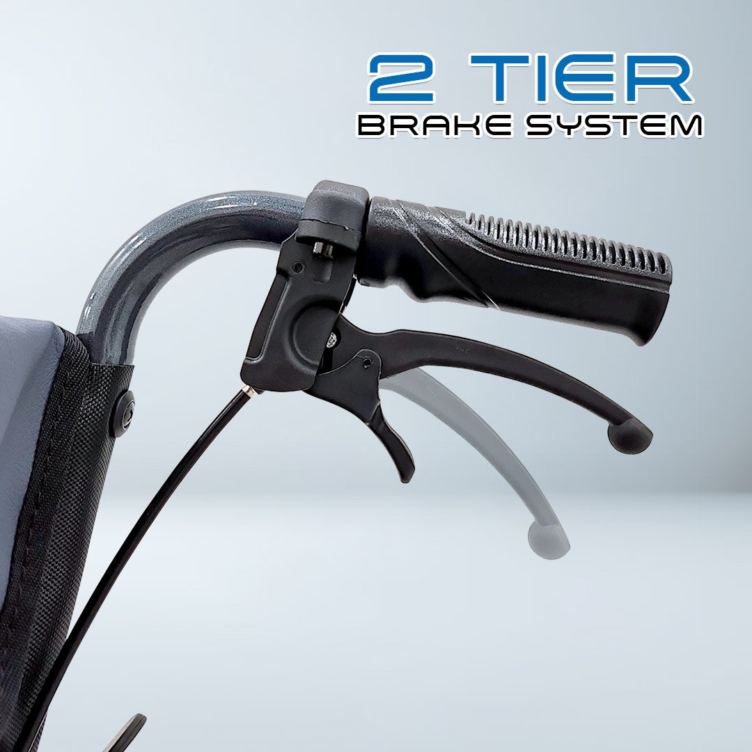 𝙎𝙤𝙬𝙚𝙡𝙡 Wheelchair Foldable Backrest Flip-up Footrest Armrest Brake Handle Anti Fall Caster Wheelchair(SC-S300)