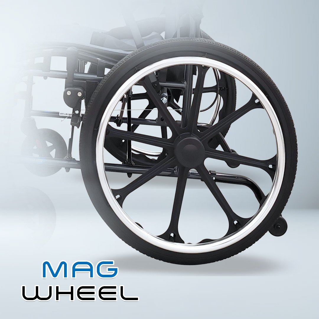 𝙎𝙤𝙬𝙚𝙡𝙡 Wheelchair Foldable Backrest Flip-up Footrest Armrest Brake Handle Anti Fall Caster Wheelchair(SC-S300)