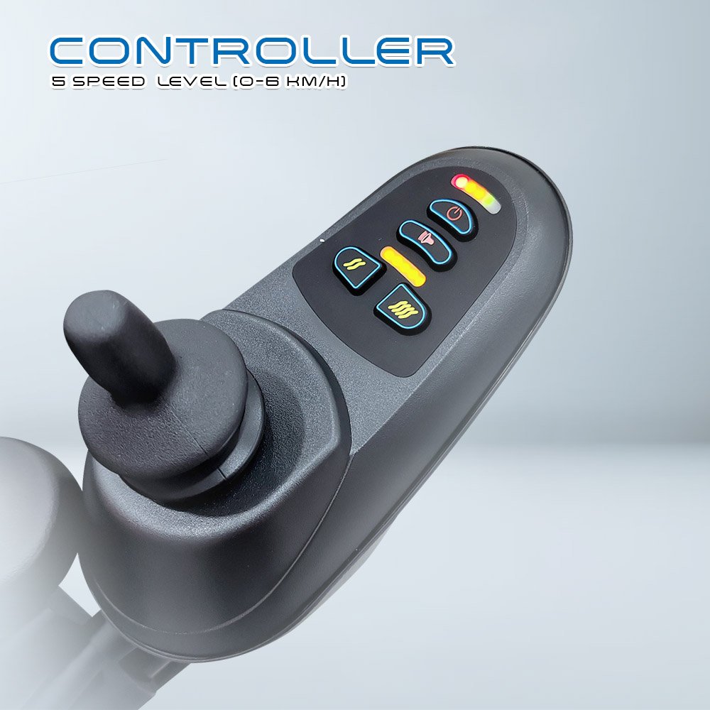 VECIN Electric Wheelchair (VC-100A) Flip-Up Armrest & Footrest Foldable with Joystick Controller